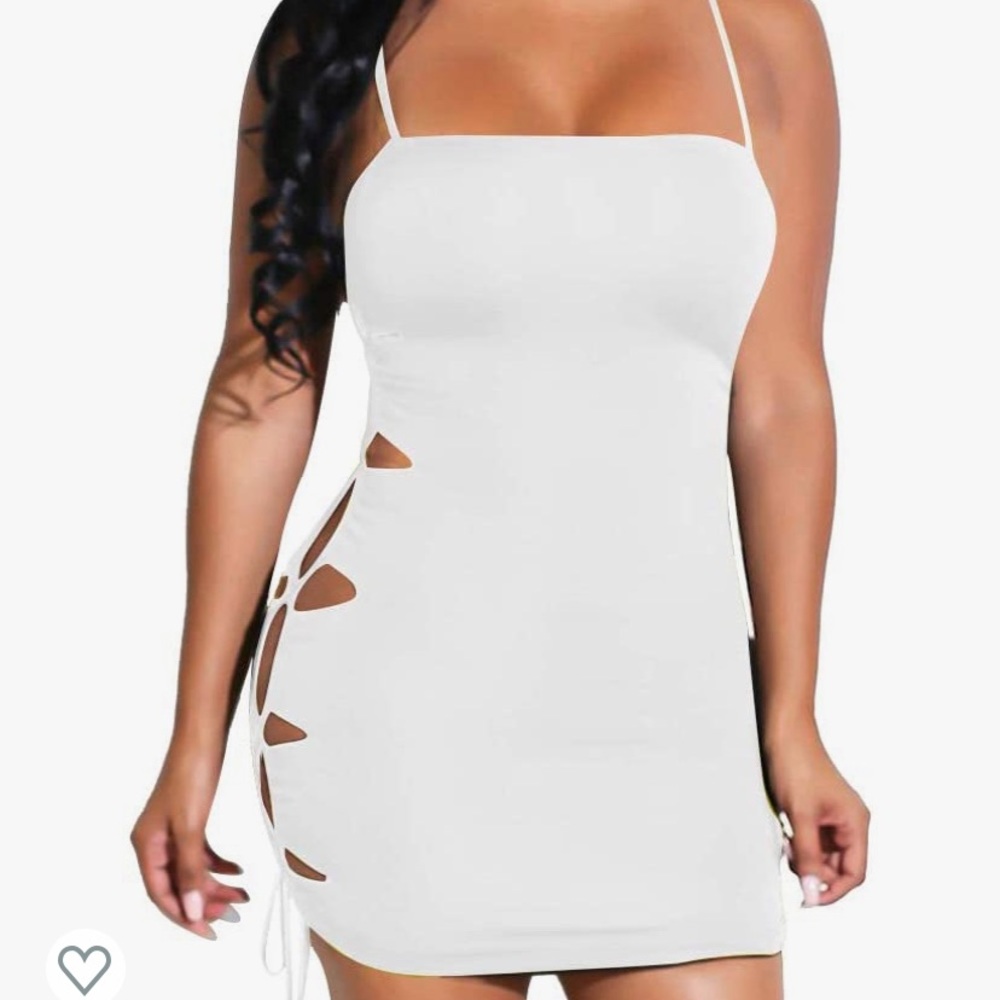 White club dress side cut outs